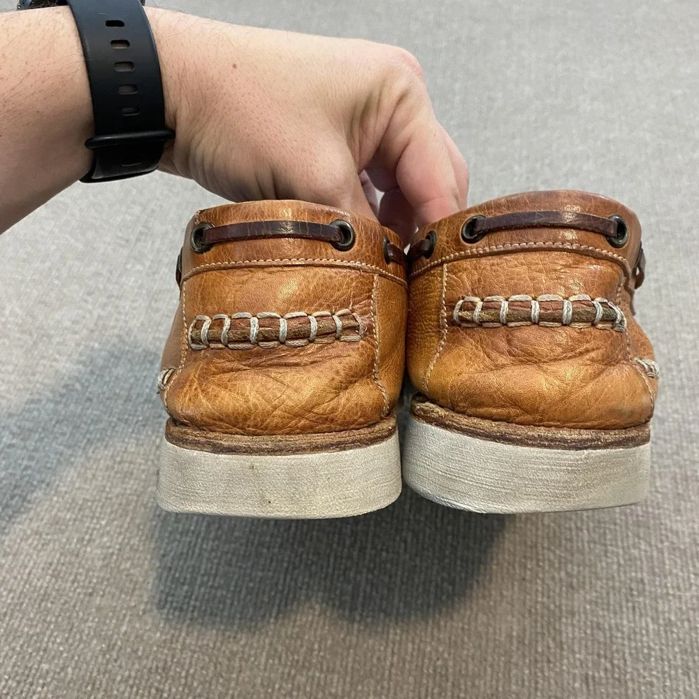 Bed Stu Cobbler Boat Shoes Mens Size 13 Brown Leather Casual Lightweight Comfort